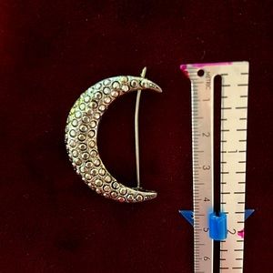 Crescent Moon pin Brooch 1 ¾ inch